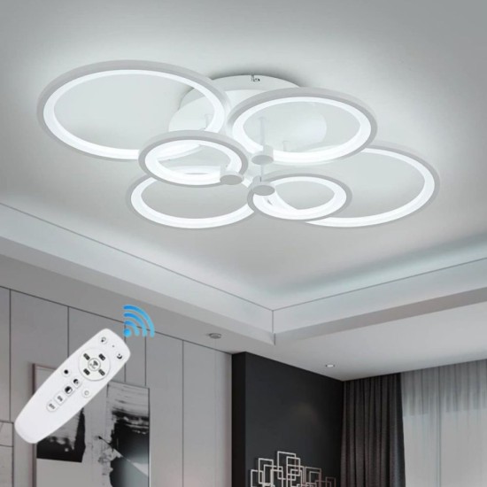 Lustra LED Cercuri 100W cu 6 brate 3 culori+IR 830mm x 140mm