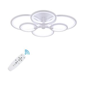 Lustra LED Cercuri 100W cu 6 brate 3 culori+IR 830mm x 140mm