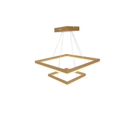 Lustra LED Minimalist Square cu Telecomanda wifi 2.4G 50cm+30cm Auriu lumina/rece/calda/neutra