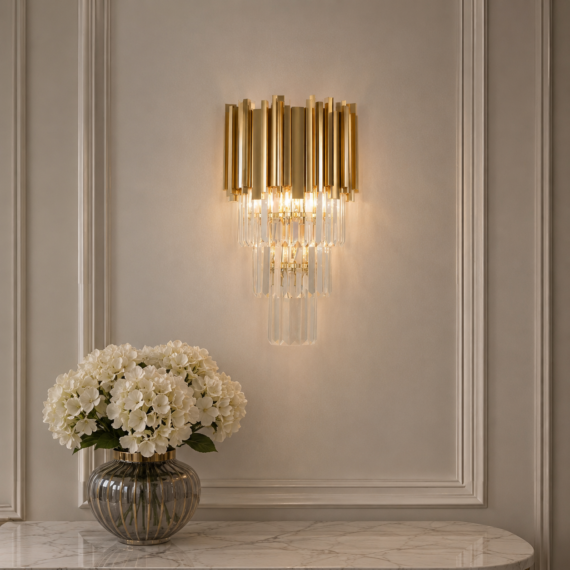 Aplica Auriu Cristal 2 x Bec E14