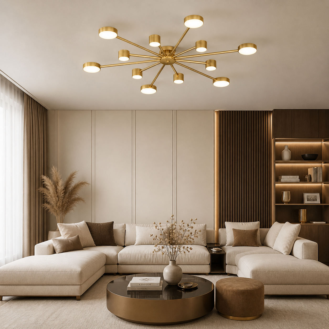 Lustra LED Aurie 120W – Iluminat Modern pentru Living și Dormitor, Design Elegant Premium, 3 tipuri iluminat, 3867