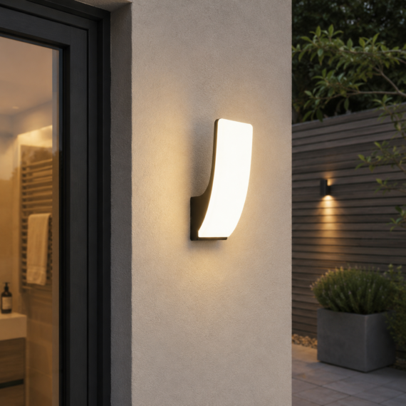 Aplica LED Exterior Neagra lumina calda 15w