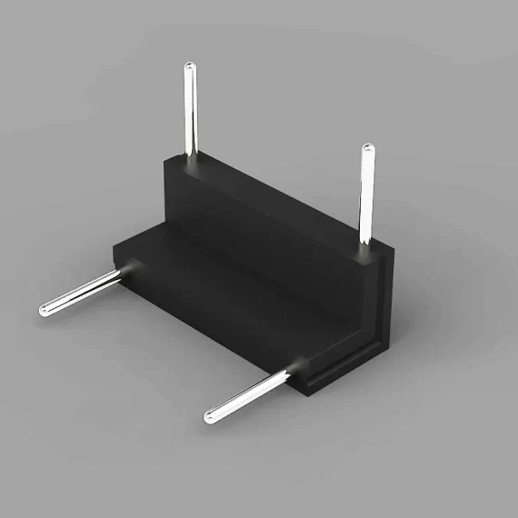 Conector Colt Tavan Si Perete, Sina Magnetica Aplicata Slim, Negru