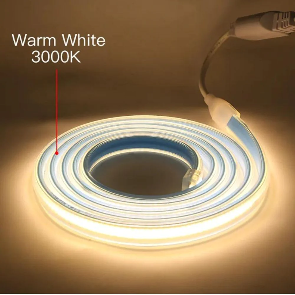 Banda LED COB, Flexibila, IP65, 280 LED/M, Lumina Calda, 3000K, 8W/M, Pret/1M, 220V