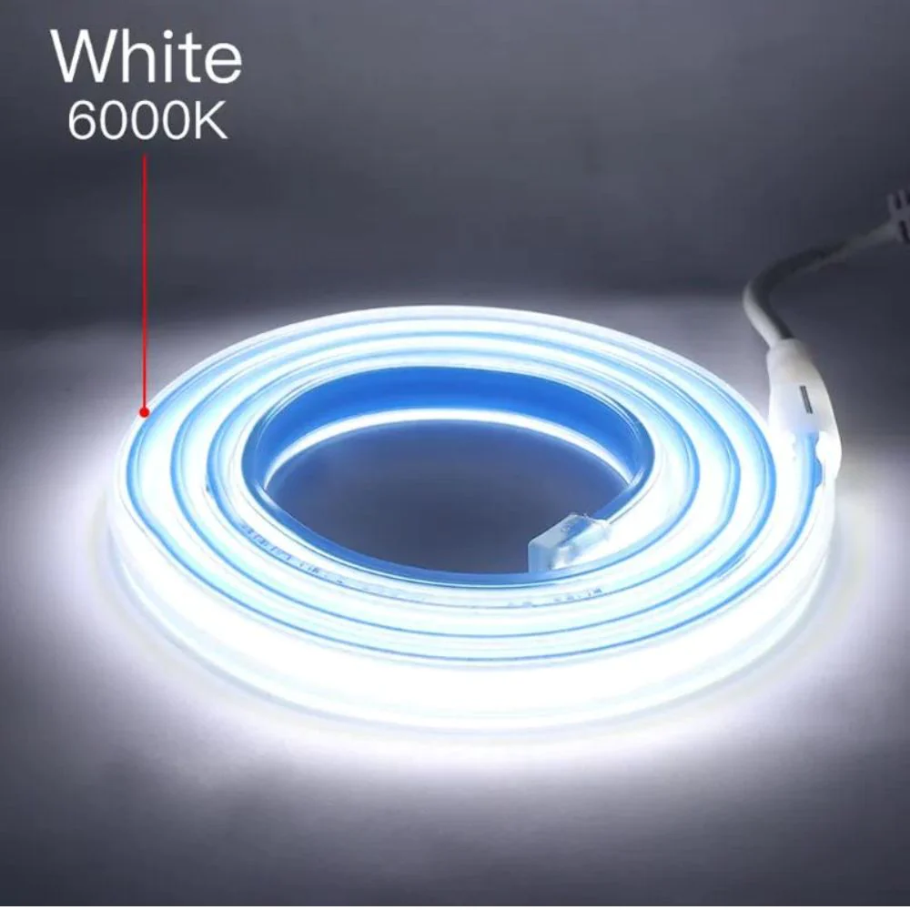 Banda LED COB, Flexibila, IP65, 280 LED/M, Lumina Rece, 6000K, 8W/M, Pret/M, 220V