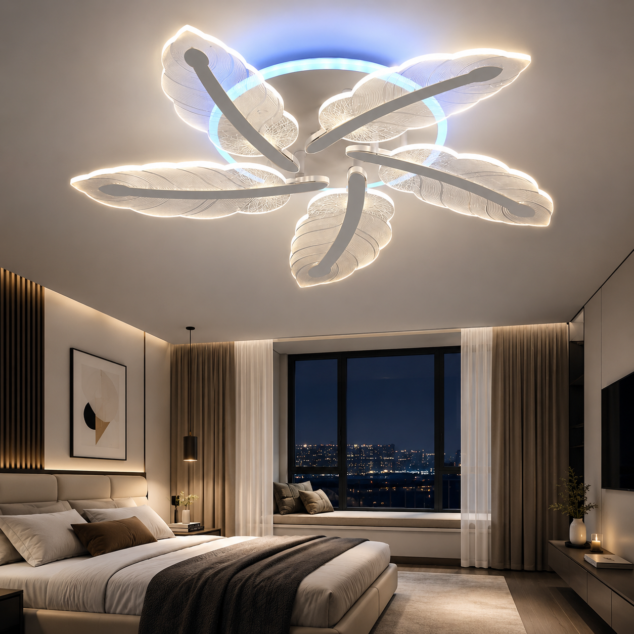 Lustra LED cu Telecomanda 96W lumina/rece/calda/neutra intensitate reglabila