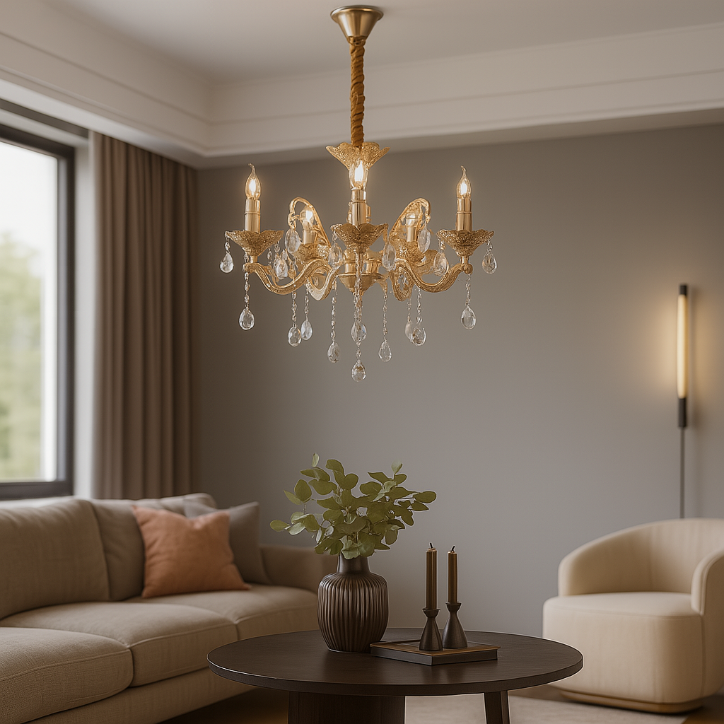 CANDELABRU CLASIC CU 5 BRATE, MODEL 98056/5 FINISAJ AURIU 5xE14