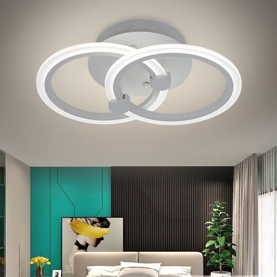 Lustra LED 2 cercuri Telecomanda cu lumina/rece/calda/neutra intensitate reglabila