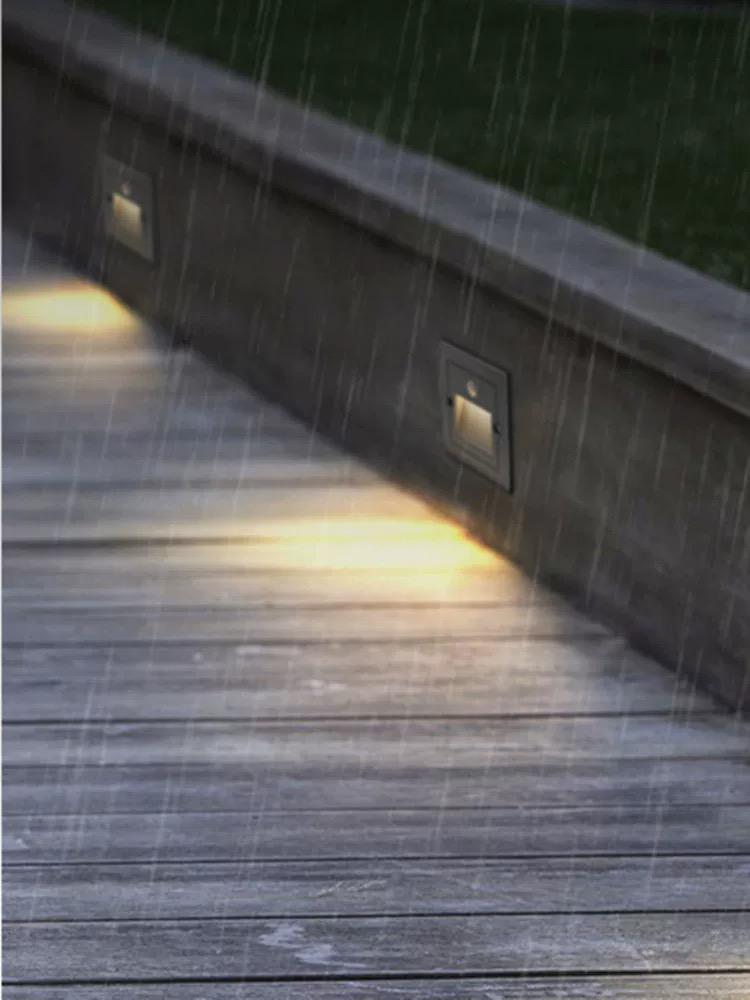 Lampa LED Scara GRI Cu senzor De Miscare IP65 Exterior Lumina Calda 2W
