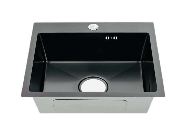 Chiuveta bucatarie, otel inoxidabil 304, kit scurgere si scurgator inclus, 60x45, gri mat RV19