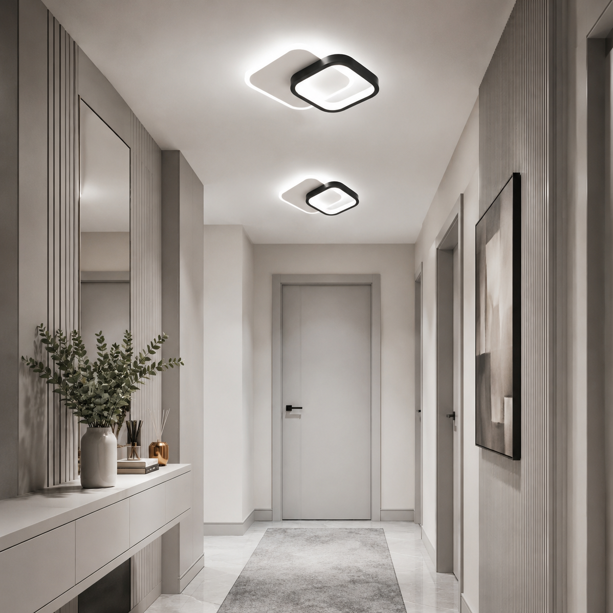 Aplică LED Moderna cu Design Geometric Alb/Negru – Eleganta 24W-1089