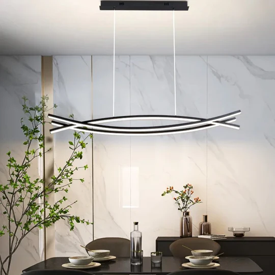 Lustra LED 80W OFFICE Suspendata Black Telecomanda