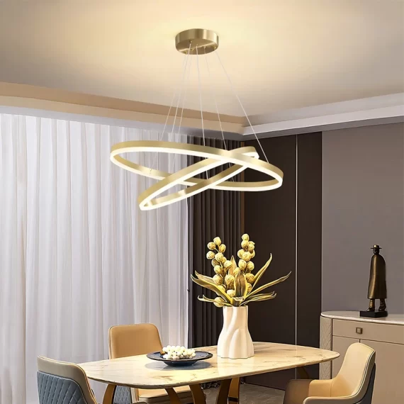 Lustra LED Modern Circular,cu Telecomanda, 100W, auriu ,3 Tipuri de Iluminat      0.0 / 5