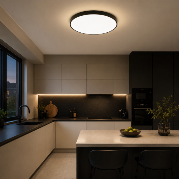 Plafoniera LED Ultra Slim Negru 40W IP44