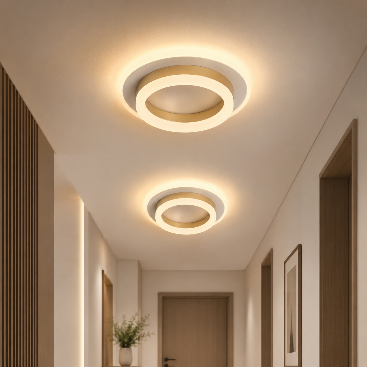 Plafoniera Rotunda Led Auriu 30W