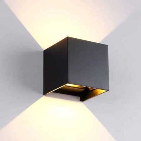 Aplica Perete 2x3W Cub Negru Lumina Reglabila