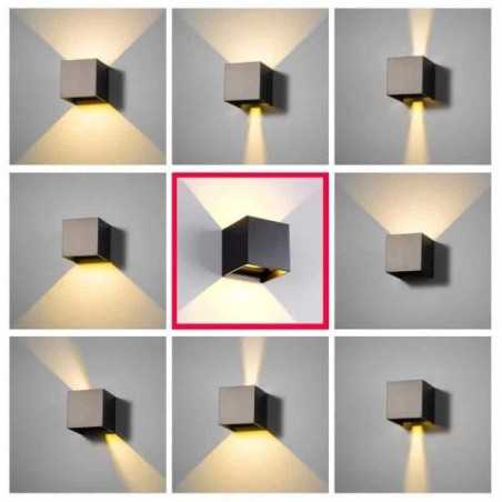 Aplica Perete 2x3W Cub Negru Lumina Reglabila