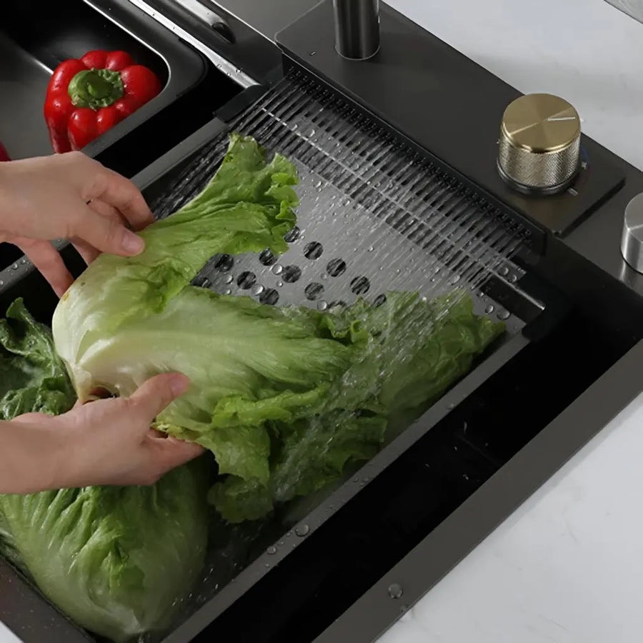 Chiuveta inox multifunctionala cu accesorii incluse XO 7546, 75x46x22 cm