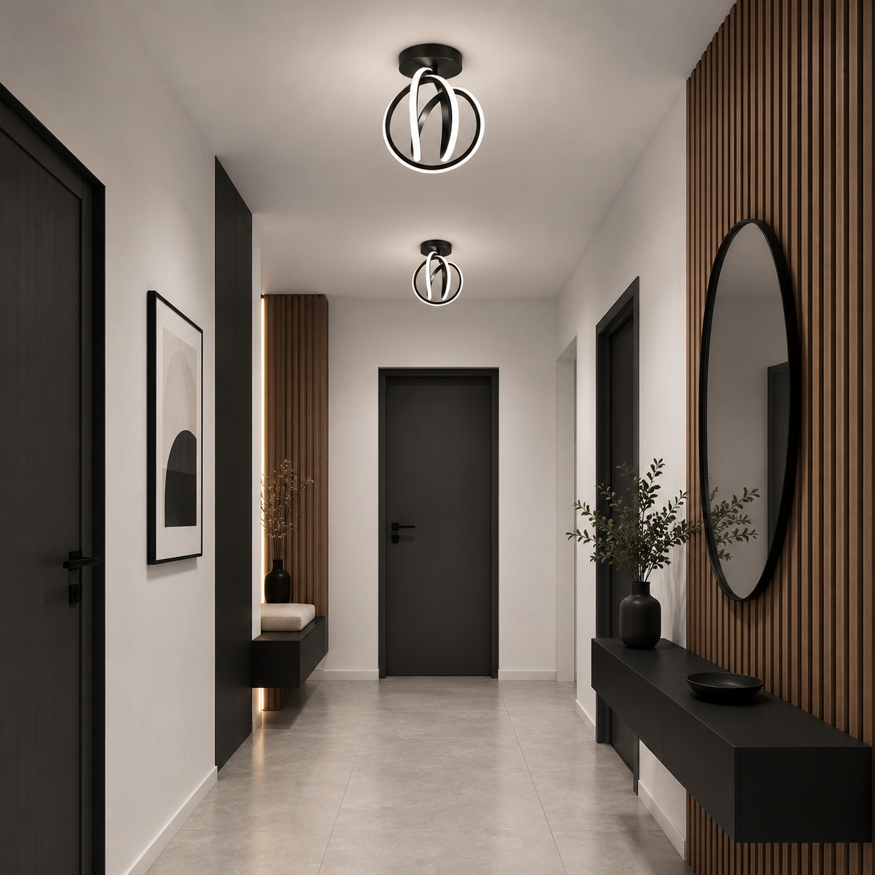 Lustra LED Black 28W cu 3 functii lumina calda/rece/neutra