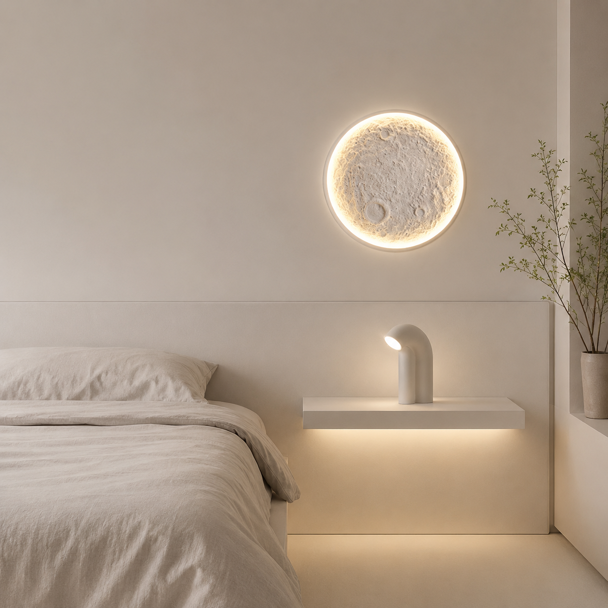 Aplica LED D24cm Forma De Luna cu RGB, Telecomanda lumina/rece/calda/neutra