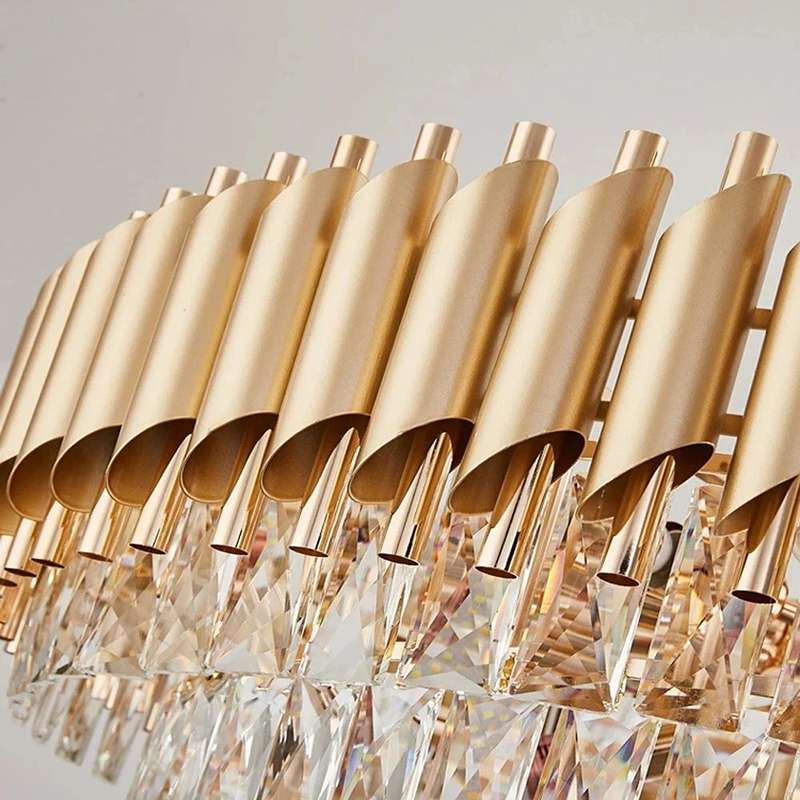 Candelabru A'Coruna 8x E27 Auriu si Cristal, 80×30 cm