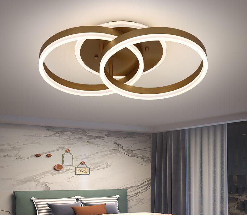 Lustra LED cu Telecomanda 90W Gold Metal-Acril