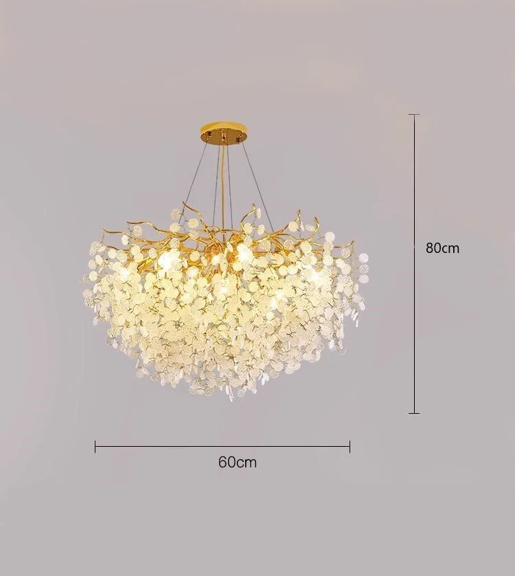 Candelabru Modern Textura Cristal, Metal, 6 X E14, Auriu R9103/600