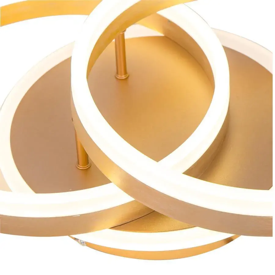 Lustra LED cu Telecomanda 90W Gold Metal-Acril