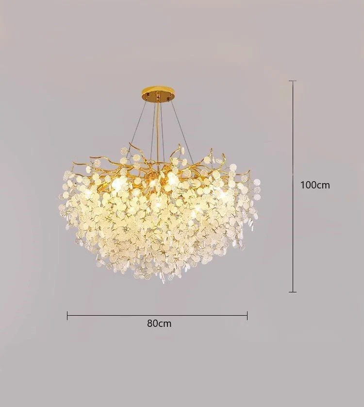Candelabru Modern Textura Cristal, Metal, 8 X E14, Auriu R9103/800