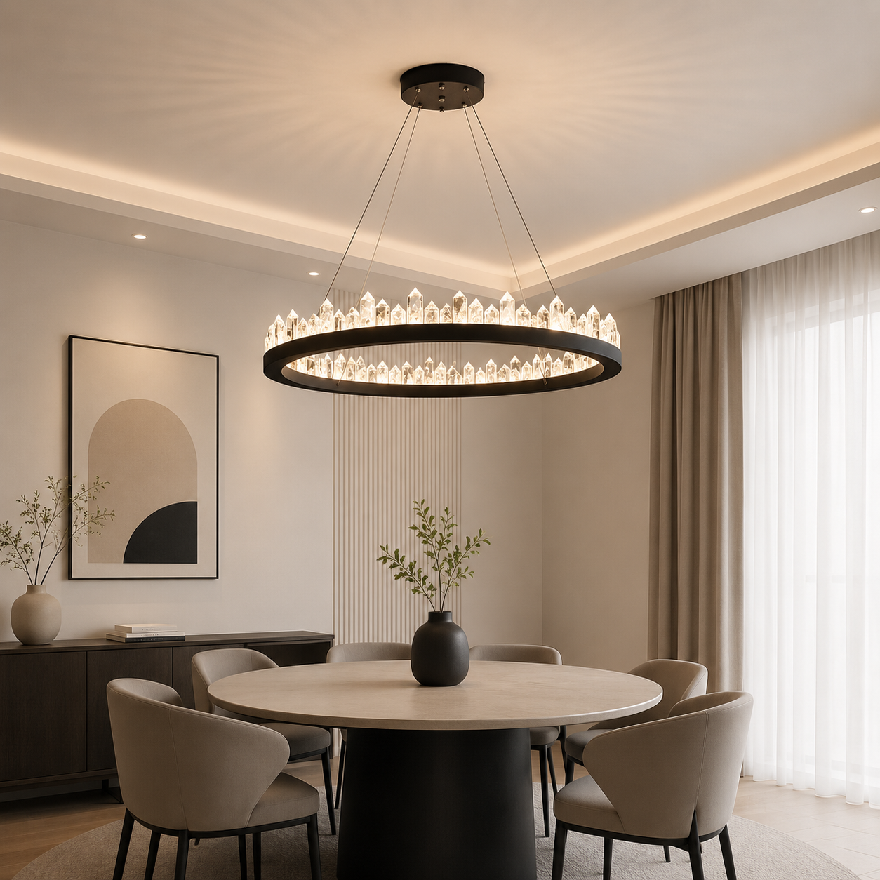 CANDELABRU ICE BLACK 136W