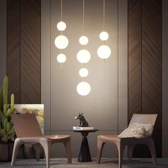 Pendul LED 653, 3 Tipuri de Lumina, Inaltime Reglabila, 60W, Auriu