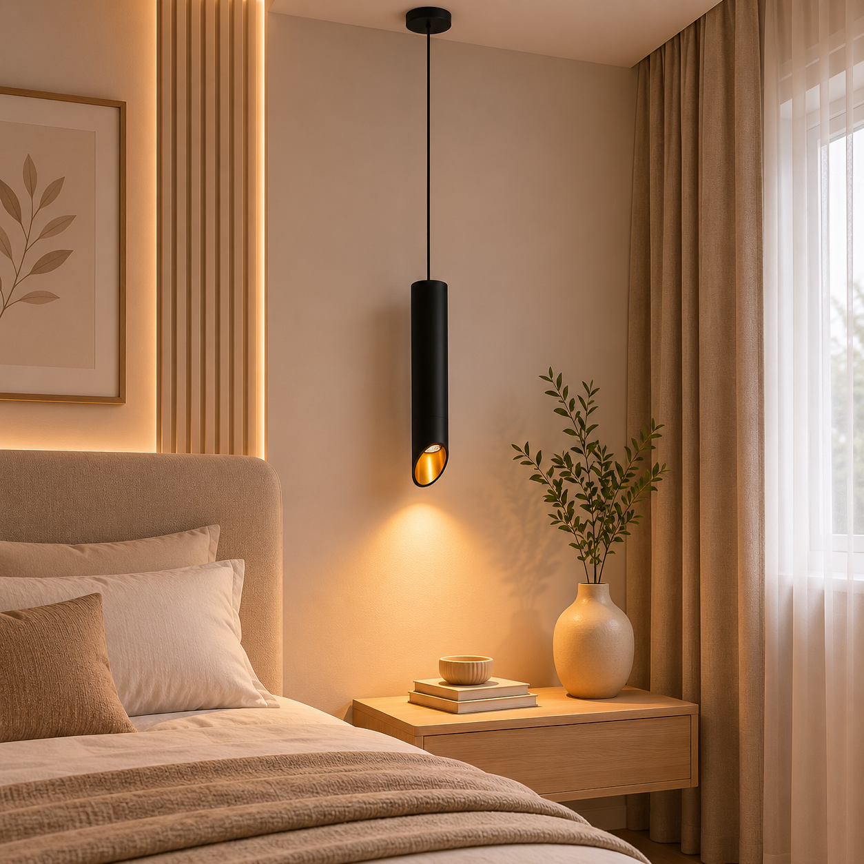 Lampa Suspendata Negru Cu LED 12W 4000K