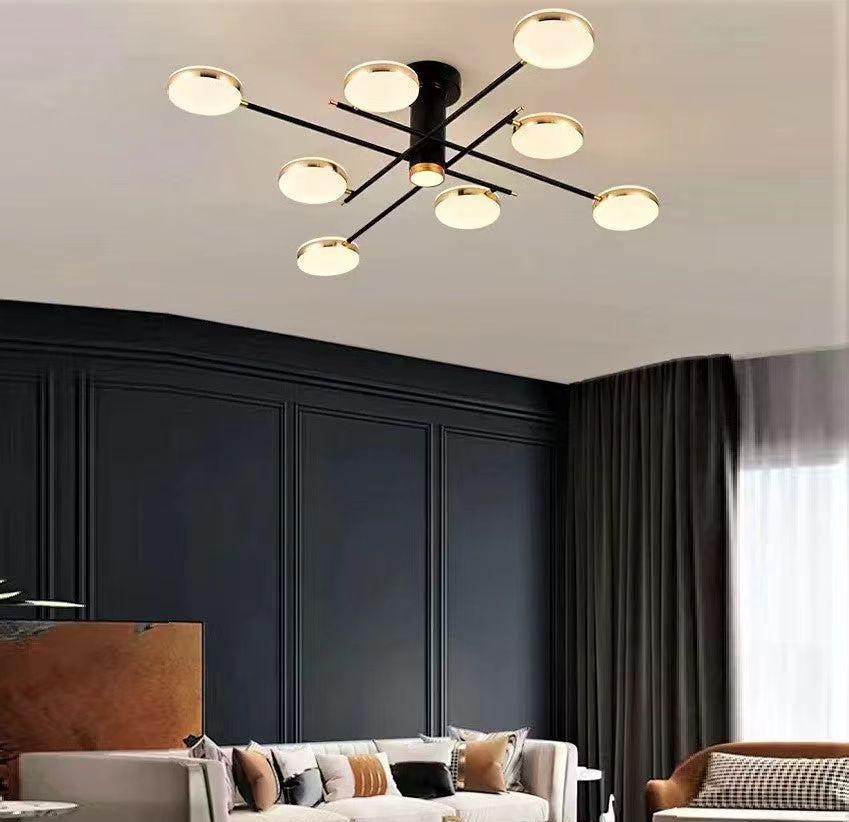 Lustra LED cu Telecomanda ALBI 120W, Auriu Negru