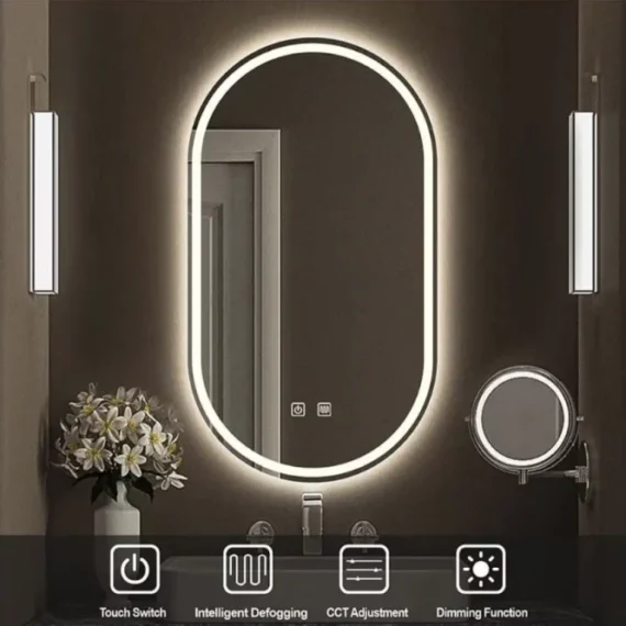 Oglinda LED Baie Touch , functie Dezaburire 60x80 cm