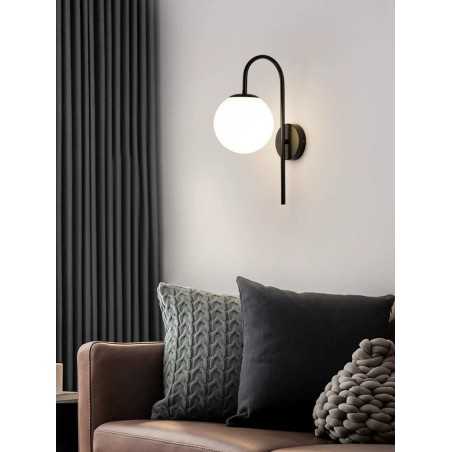 Aplica De Perete Neagra Glob Sticla 913-1