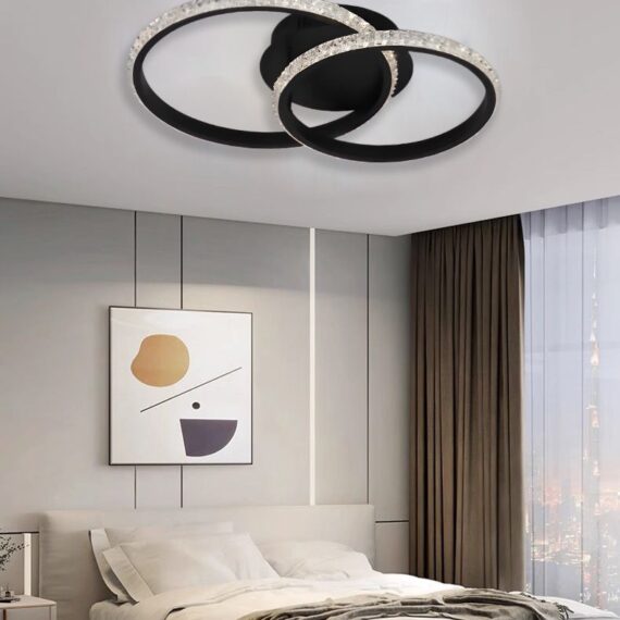 Lustra LED Cristal cu Telecomanda 51W, 3 Tipuri De Ilumintat, Dimabila