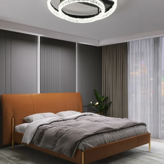 Lustra LED 144W, cu Telecomanda, 3 Tipuri de Lumina, Intensitate Reglabila, 144W, Negru 9898/2