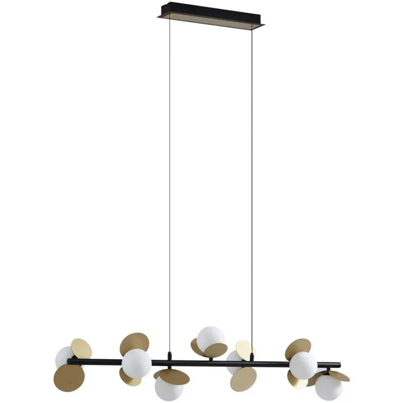 Lustra Suspendata Cu 7 Abajururi, 7 x G9, Auriu/Negru 601-7