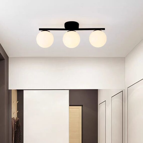 Lustra Cu Glob Negru DN117-3, 3xE27