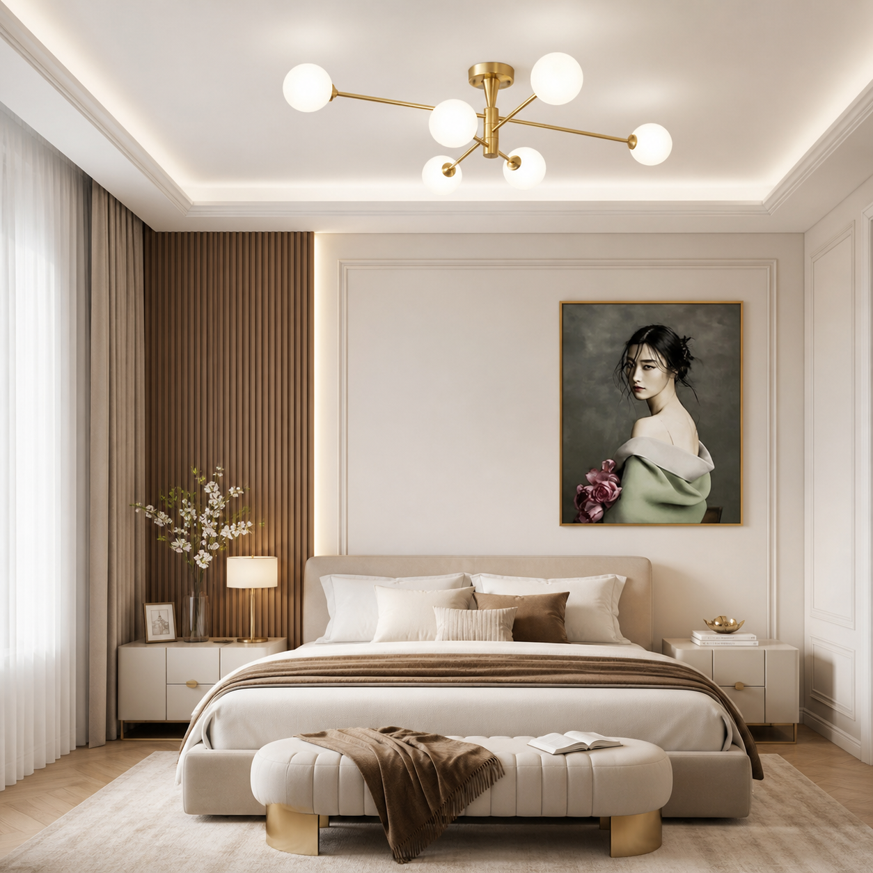 Lustra Cu Abajururi, 6 X G9, Auriu 4883-6