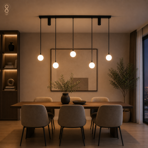 Lustra LED Suspendata Negru 56w Design Modern 4043