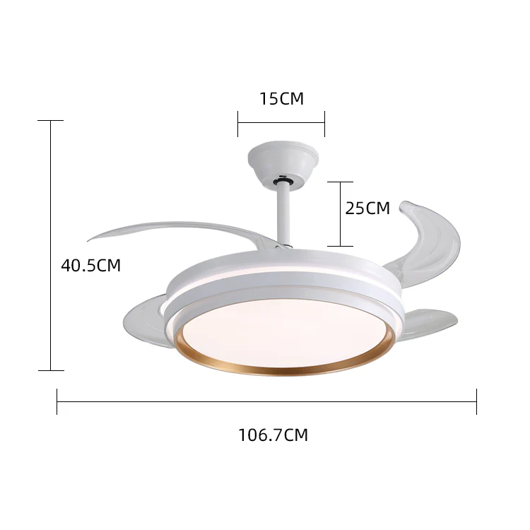 Lustra cu ventilator 417YY design modern, Alb