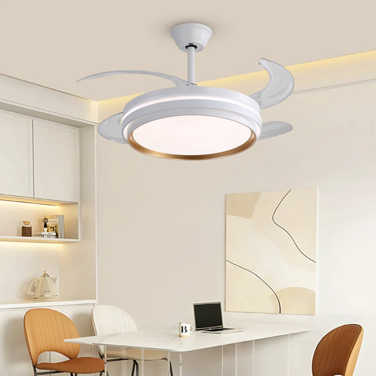 Lustra cu ventilator 417YY design modern, Alb