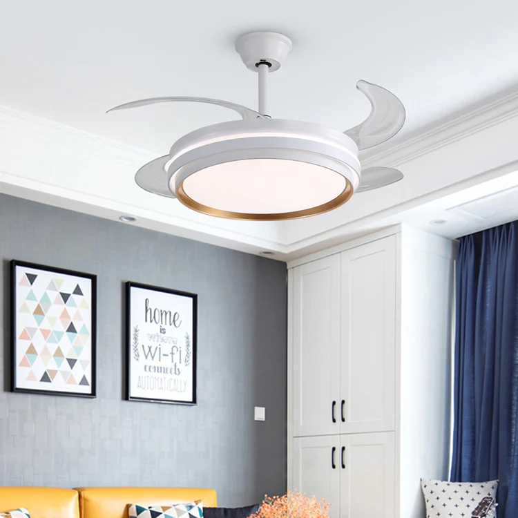 Lustra cu ventilator 417YY design modern, Alb