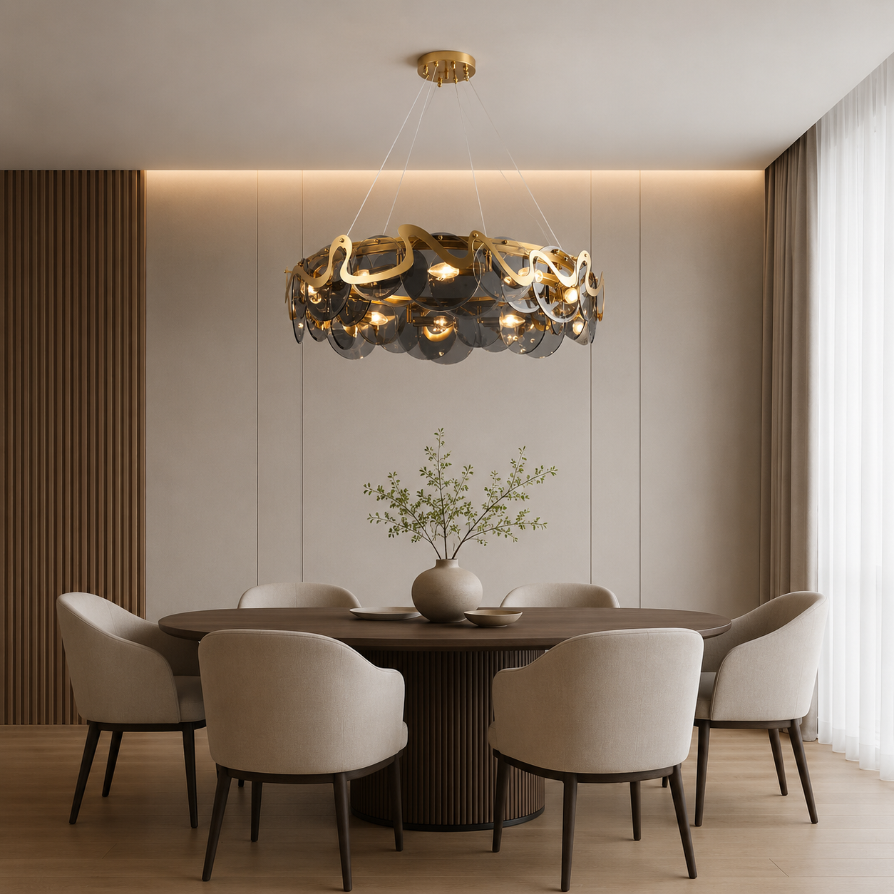 Candelabru 98022/750, Cristal, Metal 10 X E14 Auriu