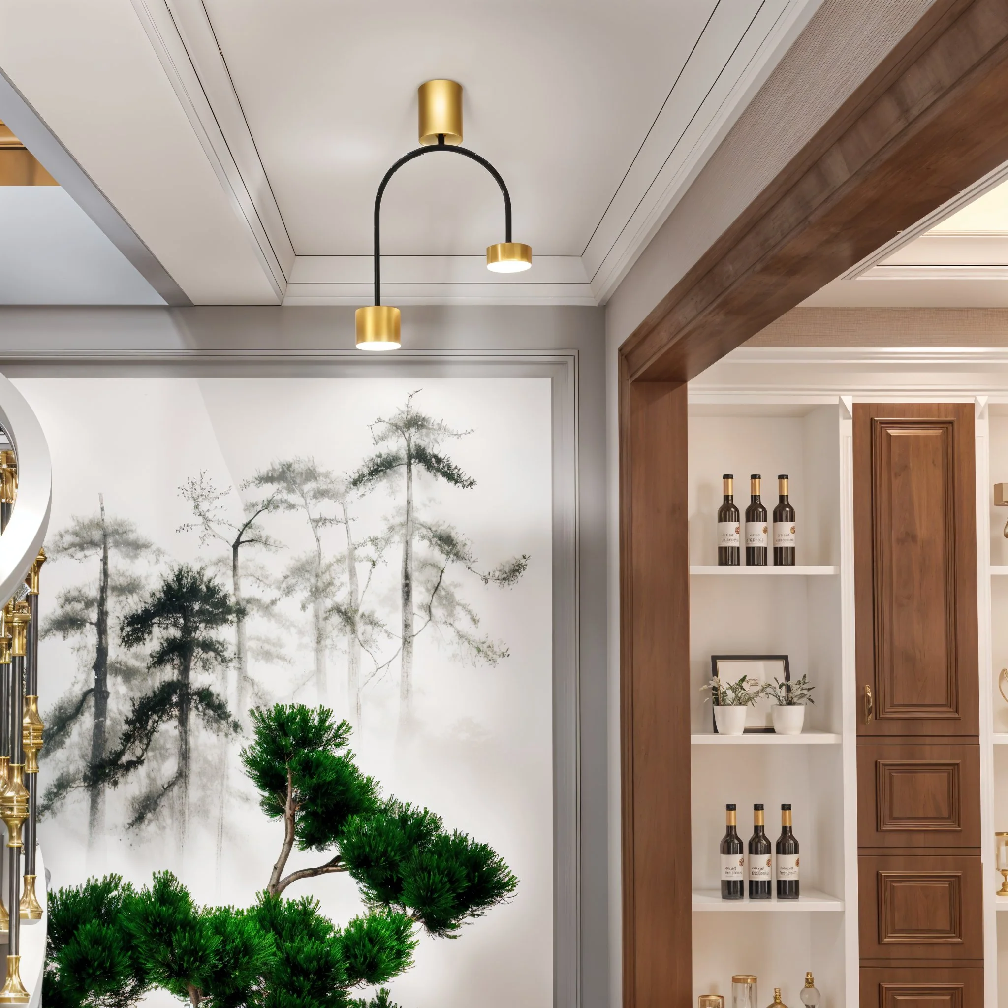 Aplica de Tavan 20613-2 24W, Negru-Auriu