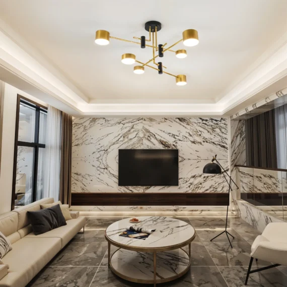 Lustra 21014 72W Negru-Auriu