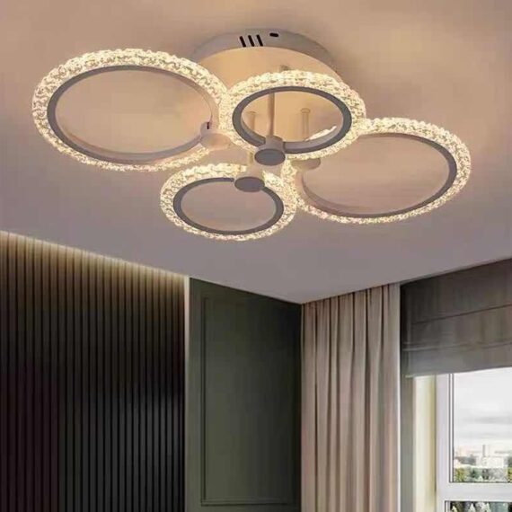 Lustra cu Telecomanda 66-4, Alb 80W LED