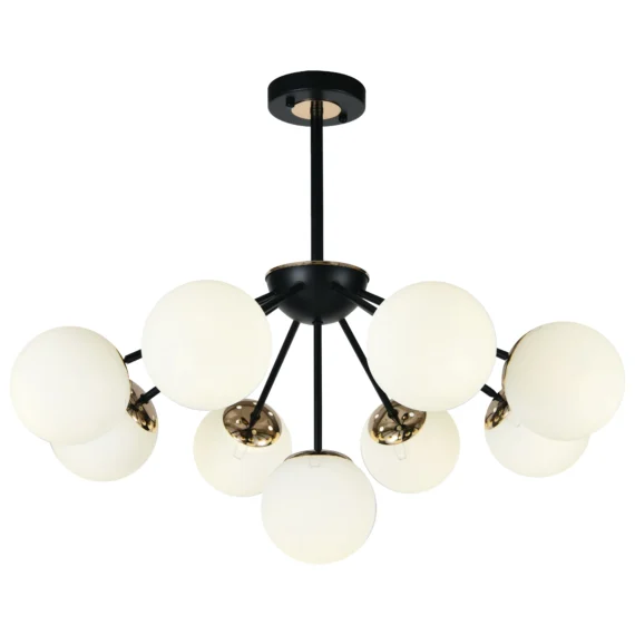 Lustra 36368-9 Cu Abajururi 9 X E27 Negru-Auriu