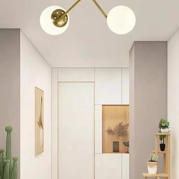 Lustra Model 36377-2 Cu Abajururi 2 X E27 Auriu